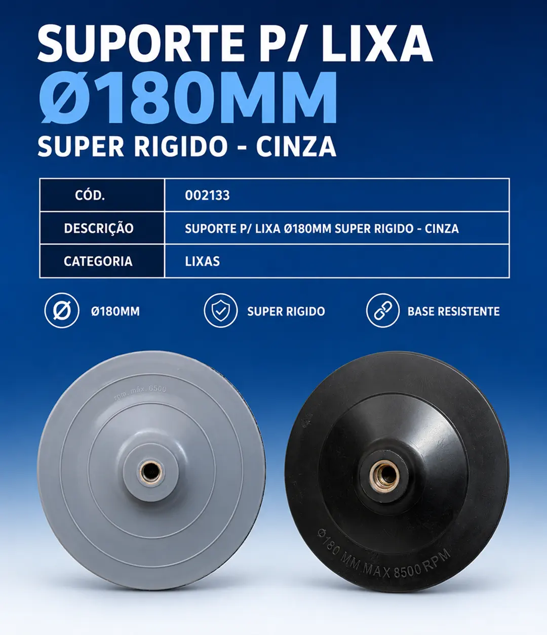 Suporte para Lixa Super-Rígido 180 mm