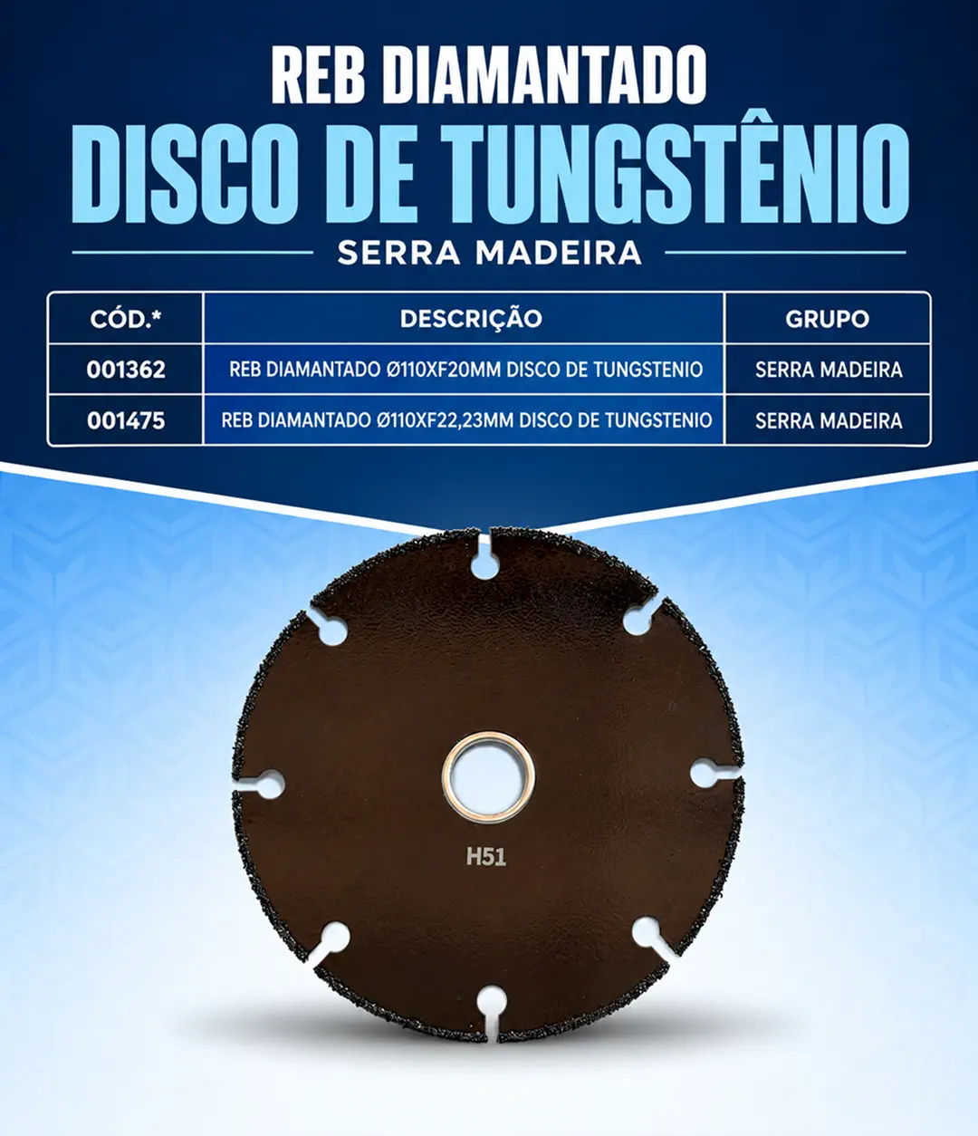 Disco de Tungstênio 110 mm