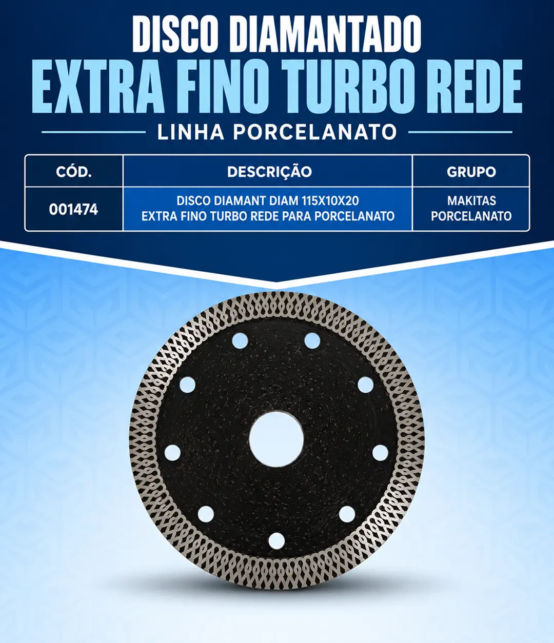 Extra Fino Turbo Rede para Porcelanato 115 mm