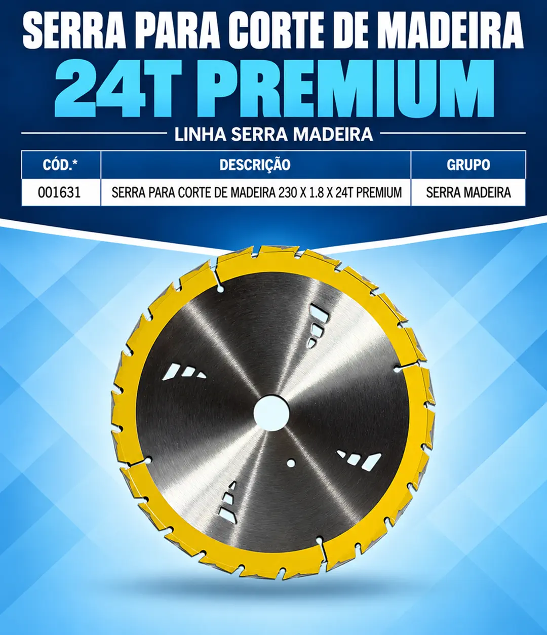 Serra Premium para Madeira 230 mm 24T