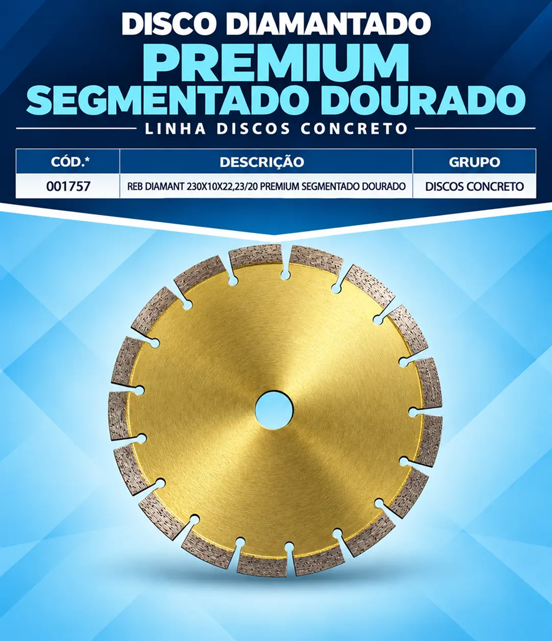 Premium Segmentado Dourado 230 mm
