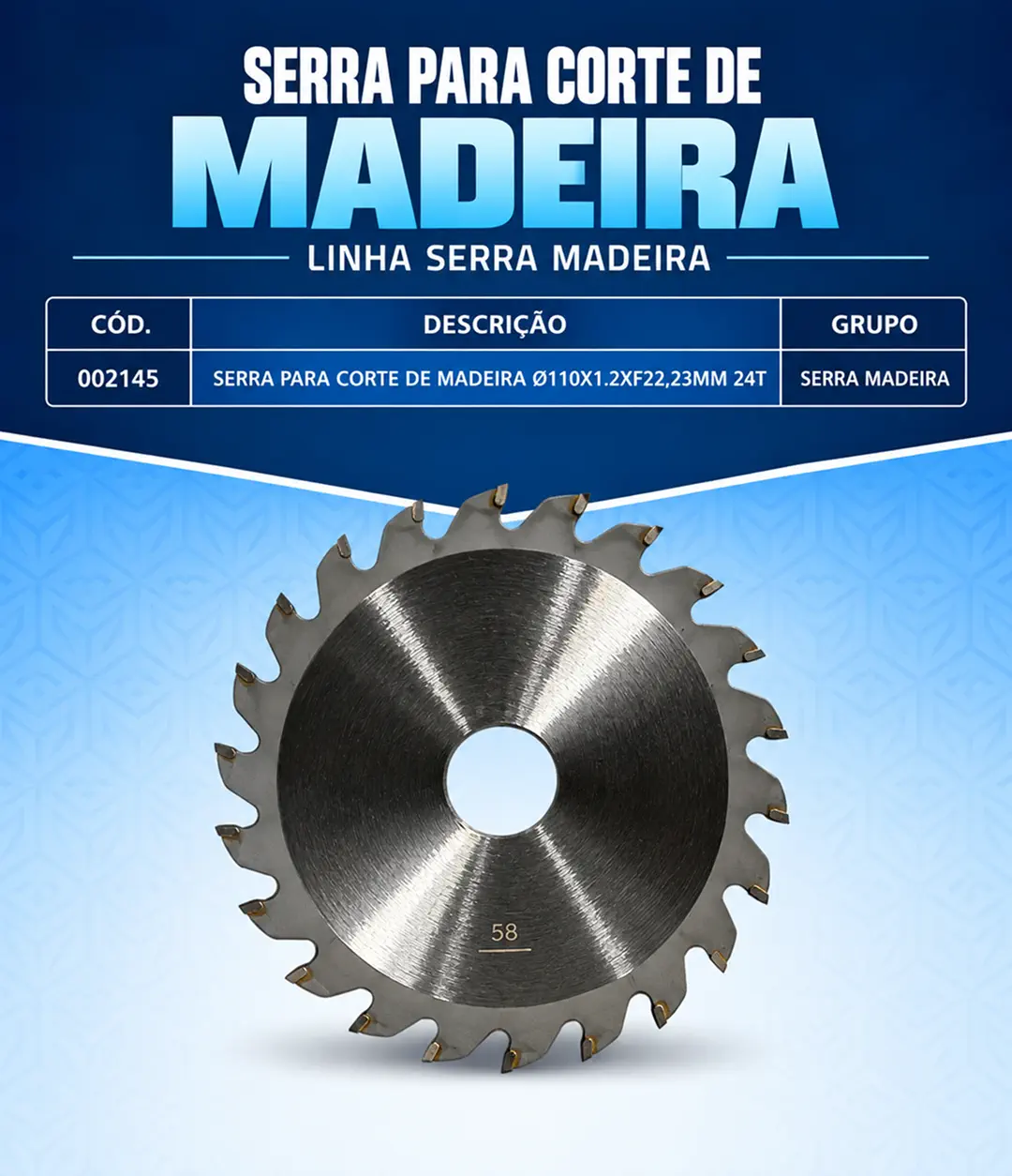 Serra para Madeira 110 mm 24T