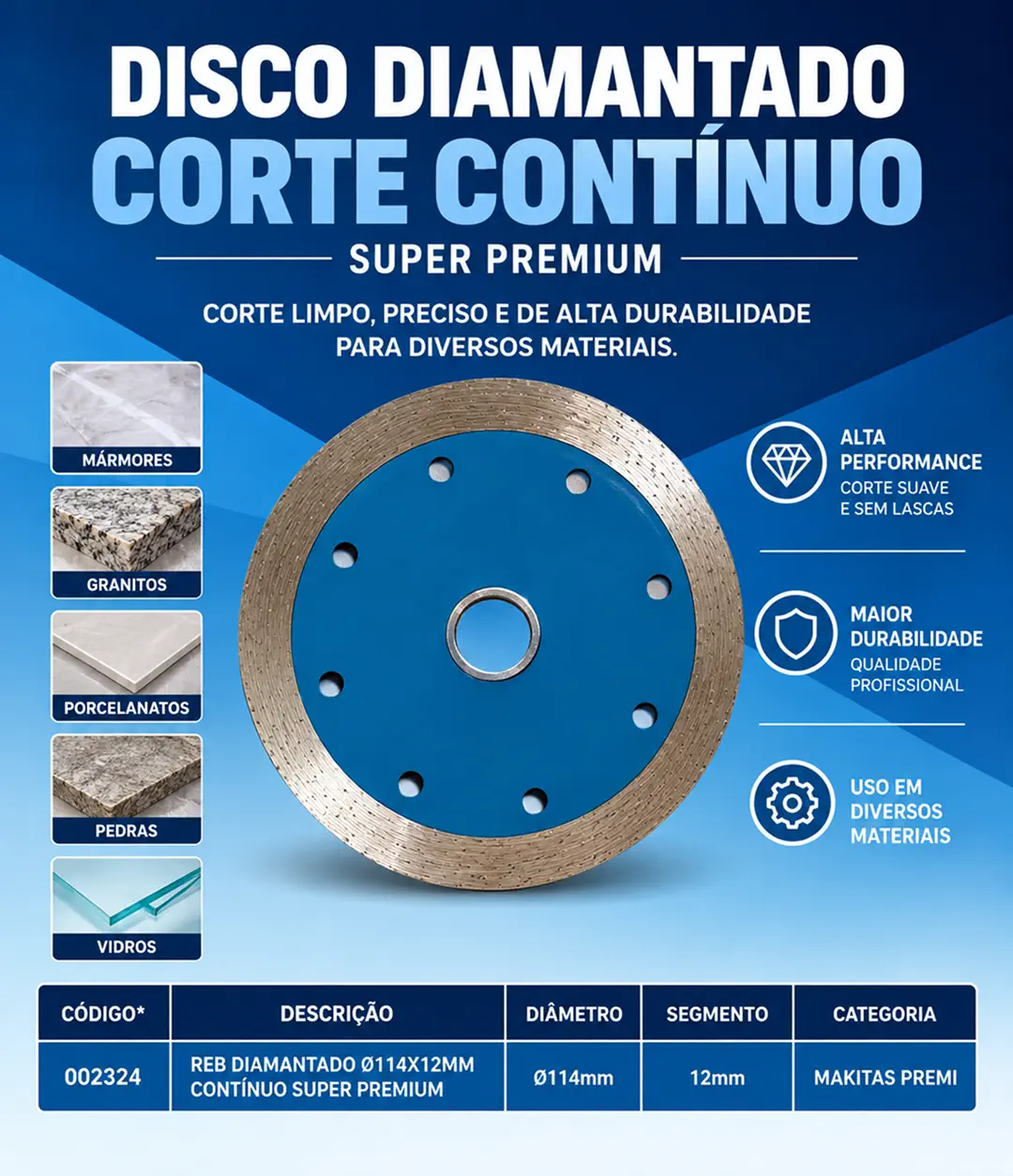 Corte Contínuo Super Premium 114 mm