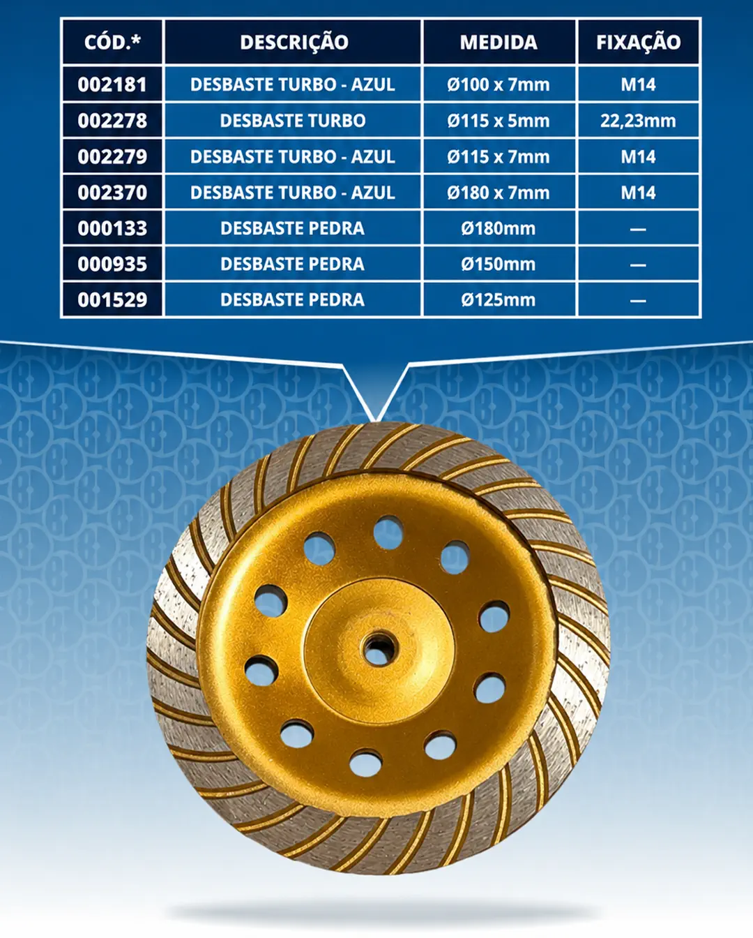 Rebolo Diamantado Turbo M14 100 x 7 mm