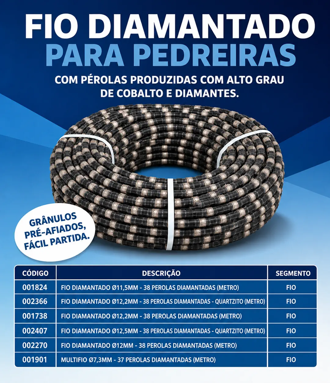 Fio Diamantado para Pedreiras