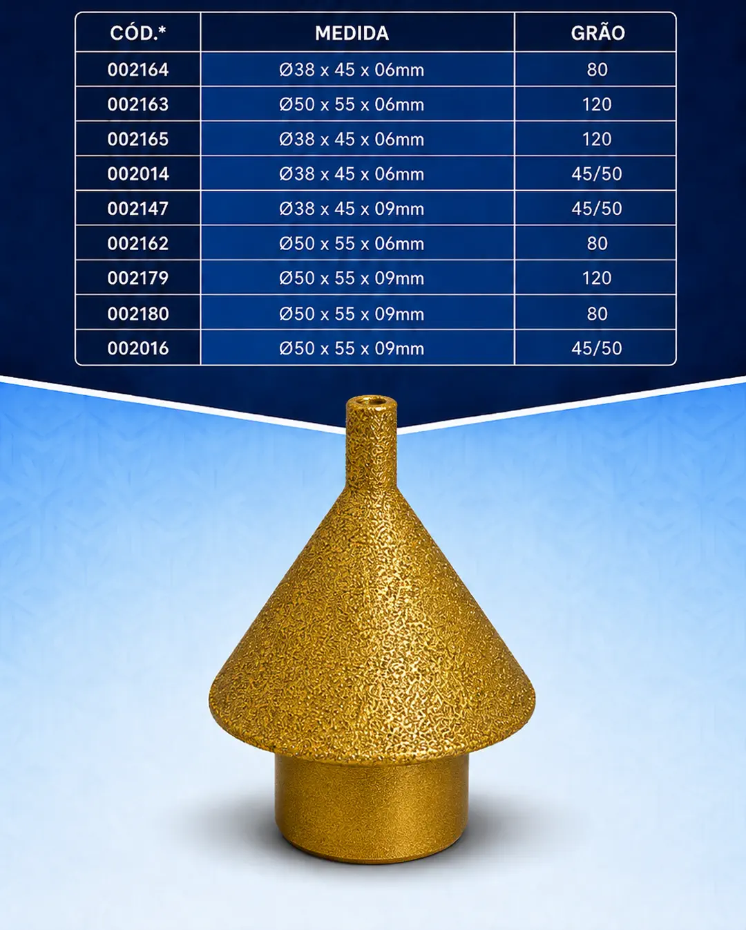 Broca Diamantada Preta M14 120 mm